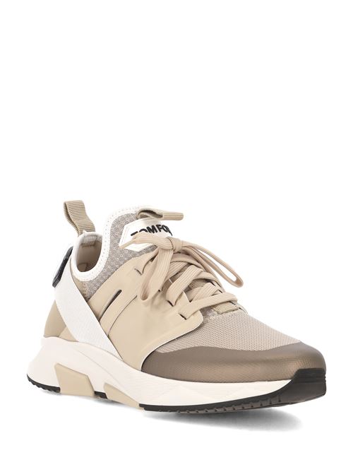 Light beige front lace-up sneaker TOM FORD | J1100TOF023N3JW04